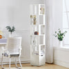 Slim Tower Bookcase Corner Wooden Bookshelf Tall Book CD Shelf Rotating Display