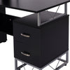 Computer Desk 2 Drawers Multi-Shelves Study Workstation PC Table Office Black