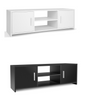 TV Cabinet TV Stand Media Entertainment Unit with 2 Doors 2 Shelves Wooden