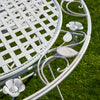 Grey Bistro Set Outdoor Patio Garden Furniture Table and 2 Chairs Metal Frame