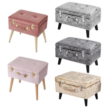 Dressing Table Stool Storage Ottoman Footstool Pouffe Seat Bedroom Makeup Chair