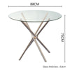 Modern Kitchen Metal Dining Chairs Round Glass Dining Table Set Black / White