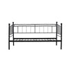 Black 3ft Single Metal Day Bed Sofabed with Pull Out Trundle Set