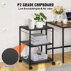 VEVOR Printer Stand 3-Tier Rolling Printer Cart with Hooks and Storage Shelves