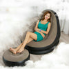 Inflatable Deluxe Lounge Lounger Chair With Ottoman Foot stool Seat Relax Couch