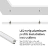 10X 1M V-shape Aluminium Channel Profile With Milky Cover For LED Strip Lights