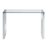 Glass Console Table Clear Chrome Legs Modern Hall Side Table Living Room