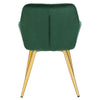 2 xDining Chairs Kitchen Living Room Chairs with Velvet + Gold metal legs UK (Dark Green 2)