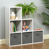 White 6 Cube Shelving Unit Furniture Shelves 3 Grey Fabric Storage Box