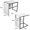 Bed/Sofa Side Table C-Shaped Industrial Coffee Snack End Table w/Storage Castors