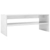 Coffee Table Chipboard Open Storage Shelf Home Side Table High Gloss White