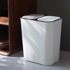 12 Liter Trash Can Rectangle Push-Button Dual Compartment Waste Bin Home Office