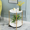 Marble Gold Round Coffee Table Accent Table Sofa Side Table Living Room Storage