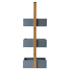 3 Tier Bamboo & MDF Bathroom Bedroom Storage Caddy Unit, 22 x 11 x 81cm - Grey