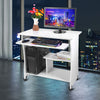 Wooden Trolley Computer PC Laptop Desk White Study Office Bedroom Furniture Wood