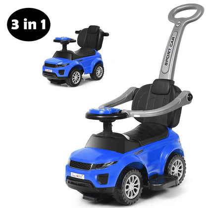 3-In-1 Kids Ride-On Push Car Stroller Sliding Walking Car with Horn Music Light