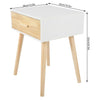 1 Drawer Pine Wood Bedside Table Cabinet Nightstand Storage Bedroom Furniture