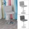 2X Fabric Comfortable Breakfast Bar Stools Swivel Kitchen Cuban Chrome Gas Lift