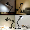 Metal Swing Arm Desk Lamps with LED Bulb Clamp Adjustable Table Lamp for Bedroom