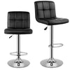 2×Bar Stools Leather Chairs Breakfast Chairs Swivel Gas Lift Kitchen Cushioned