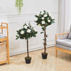Artificial Rose Blossom Tree Potted Plant Faux Flower Home Office Garden Decor