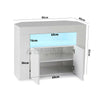 86cm High Gloss Corner TV Stand Cabinet with RGB LED Lights Entertainment Unit