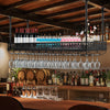 Ceiling-Mounted Bar Wine Rack Wine Glass Hanging Rack 46.9x13in Black