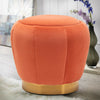 Modern Design Stool Pouffe Velvet Padded Metal Base Vanity Stool Footrest Chair