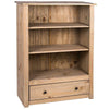 Bookcase 1 Drawer 3 Shelve Solid Waxed Pine DVD CD Living Room Unit