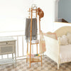 3-Tier Coat Stand Rack Hanger Tree Hat Umbrella Wooden Hallway Sturdy Wardrobe