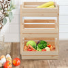 2/3 Tier Fruit Vegetable Wood Stand Storage Basket Holder Display Rack Organiser