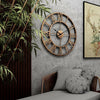 60CM Large Skeleton Roman Wall Clock Big Numerals Giant Open Metal Round Face UK