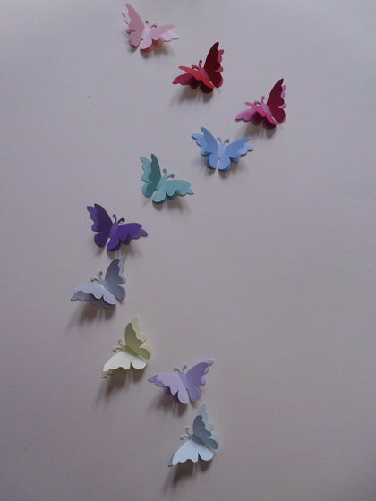 20 3d PEARLESCENT BUTTERFLY TOPPER WALL DECORATION DECOR STICKERS GIRLS ROOM cur