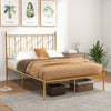 4FT6 Double Metal Bed Frame Heavy-duty Slatted Platform Bed with Headboard
