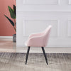 Pink Armchair Set of 2 Velvet Dining Chairs Kitchen Restaurant Home Padded Seat