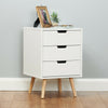 Roost Bedside Table Cabinet 3 Drawer White Bedroom Nightstand Retro Furniture