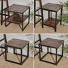 Industrial Side End Coffee Table Sofa Bedside Lamp Stand Rustic Wood Metal Table