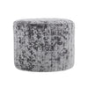 Velvet Grey Footstool Pouffe Round Footrest Makeup Dressing Table Stool Chair