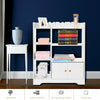 Wood Bookcase Bookshelf S Shape 6 Tier Shelves Free Shelving Storage White Unit