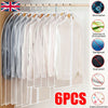 6 PACK SET CLEAR GARMENT DRESS SUIT CLOTHES COAT COVER PROTECTOR TRAVEL ZIP BAGS