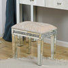 Bedroom 1/2 Drawers Mirrored Glass Dressing Table Cushioned Stool Mirror Set UK