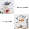 2 Layer Wall Shelf Hanging Storage Rack House Shape Home Floating Wooden