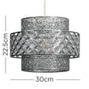 Chrome Ceiling Light Shade Easy Fit Pendant light 3 Tier Jewel Lighting LED Bulb