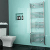 Bathroom Heated Towel Rail Radiator Chrome Straight / Curved / Square Shape