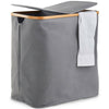 Laundry Basket Bin 2 Compartment Double Sided Lid, Oxford Fabric & Grey