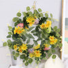LED Easter Wreath with Light Colorful Eggs Spring Wall Door Garland Hanging Deco