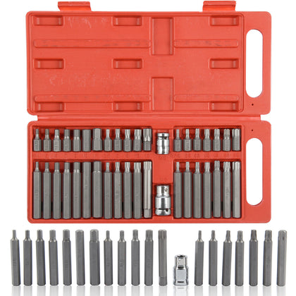 NEW 40 PIECE TORX STAR SPLINE HEX SOCKET BIT SET TOOL KIT GARAGE TOOLS EQUIPMENT