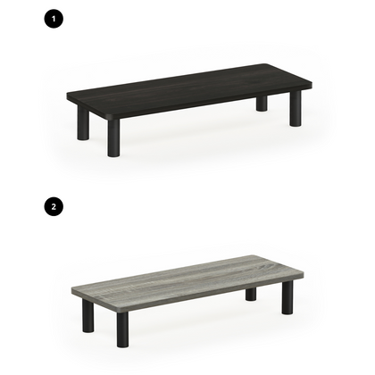 Furinno 18131 Turn-N-Tube Monitor Riser Stand, Espresso/Black & Grey/Black