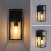 LED Rectangular Wall Light Sconce Clear Metal Lantern Up Dwon Light Lamp Fixture