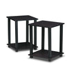Furinno Simplistic Coffee End Table Side Table With Shelf, Set of Two